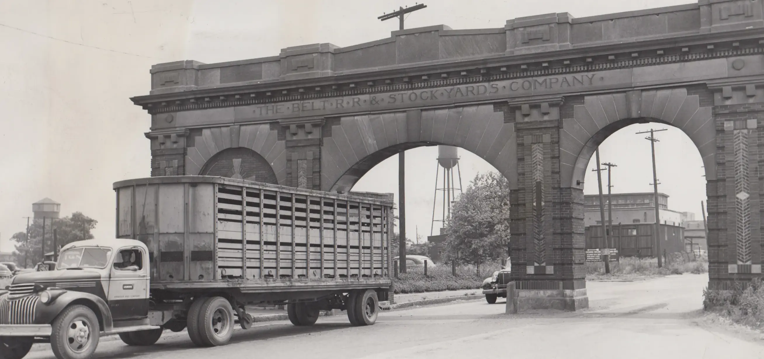 Historic photograph of the Indianapolis stockyards district